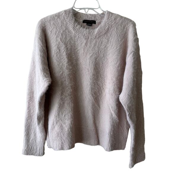 Sanctuary Sweater Fuzzy Pull Over Crew Neck Pink Dusty Rose Large Balletcore - Picture 1 of 9